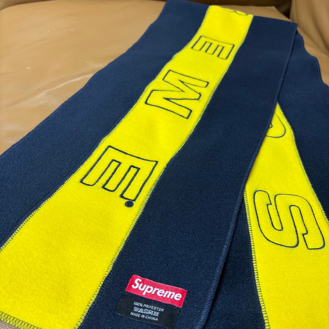 슈프림 머플러 목도리 투톤 네이비 옐로우 상품이미지7
