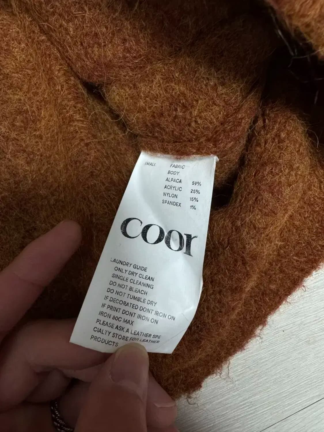 헤어리 소프트 알파카 가디건 (브릭멜란지) 상품이미지2