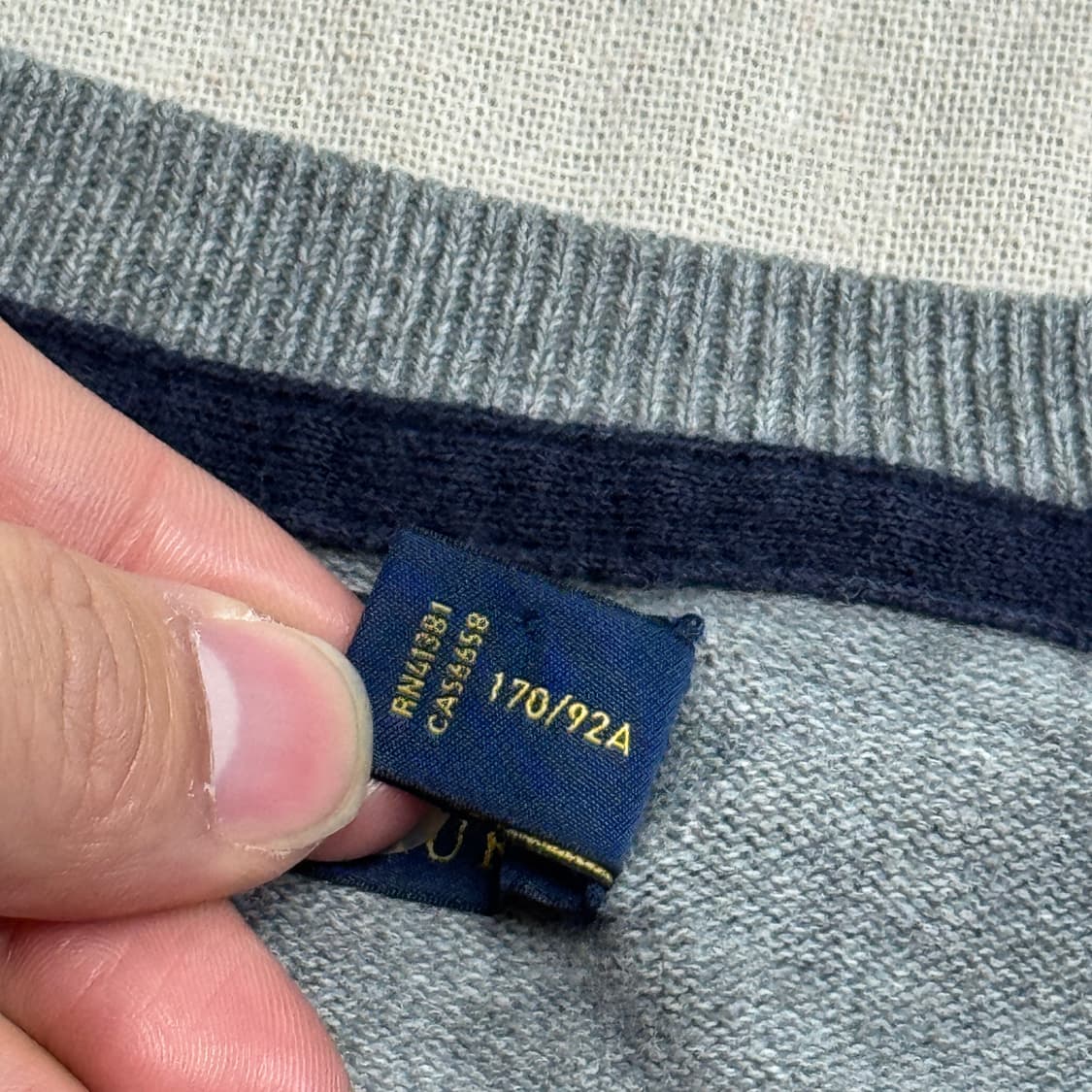 폴로랄프로렌 빅로고 그레이 이너 니트 S 상품이미지5