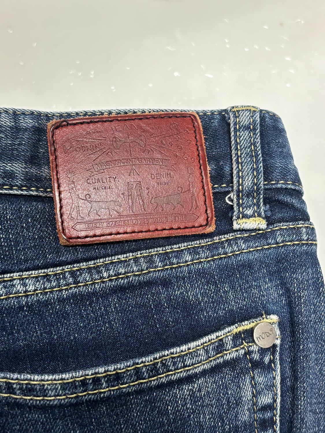 모드나인 펑크타운 MOD4 크롭 청바지 상품이미지8