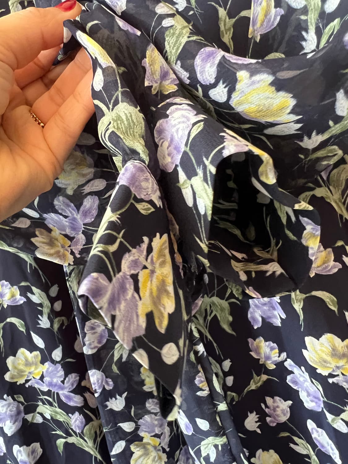 TOMOTOM'S 여성 네이비 플라워 쉬폰원피스  상품이미지5