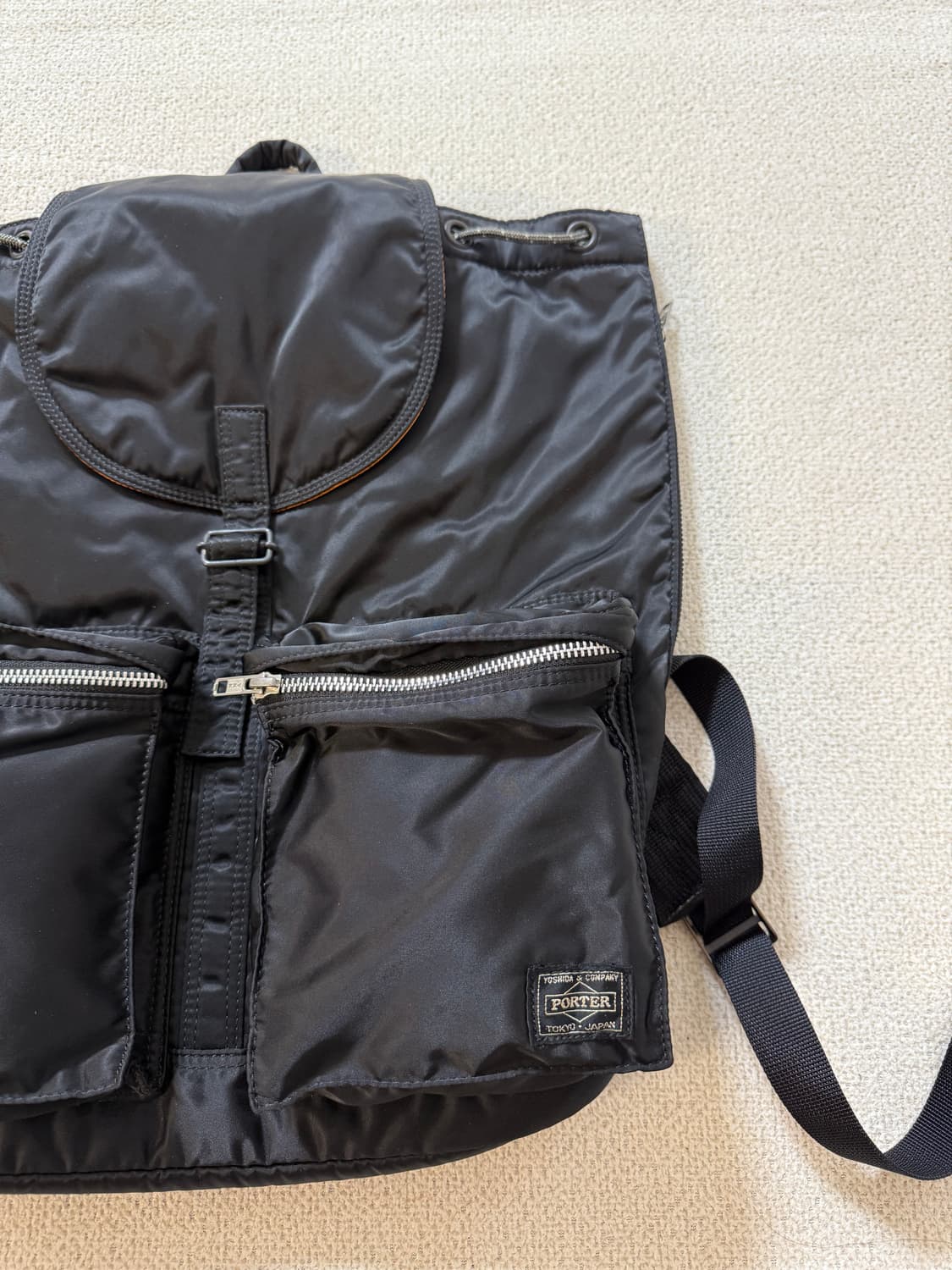 (미사용급) PORTER 포터 탱커 백팩 럭색 지퍼 블랙 상품이미지3