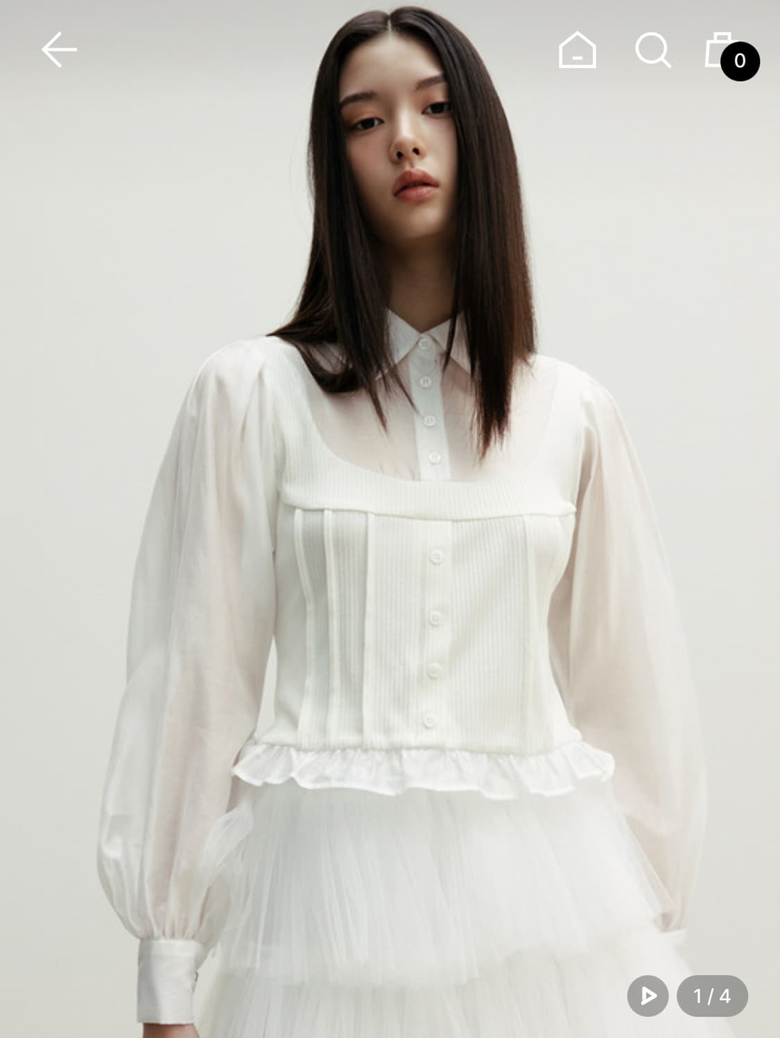 더티스 핀턱 뷔스티에 셔츠 블라우스 상품이미지1