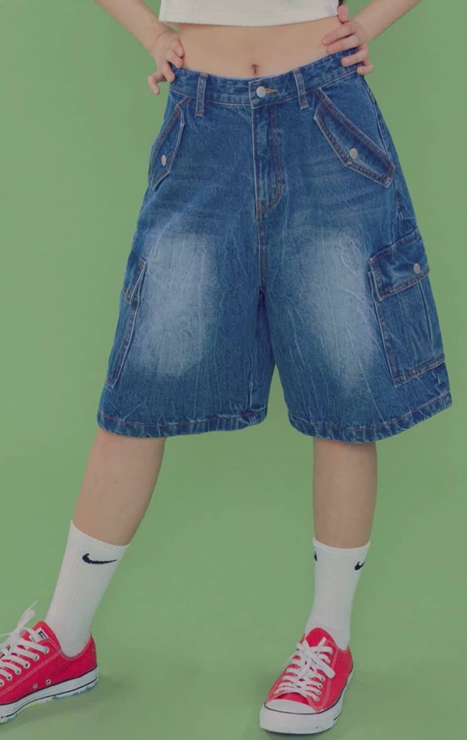 팬시클럽 버뮤다 데님 팬츠 (사이즈1) 상품이미지3