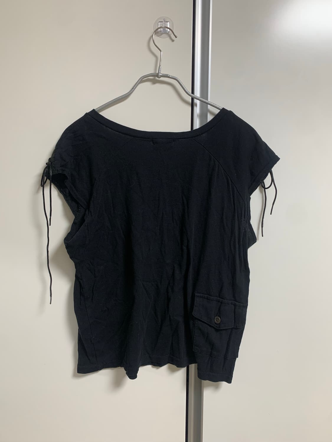 블랙 아일렛 반팔 티셔츠 고스 다크무드 상품이미지2