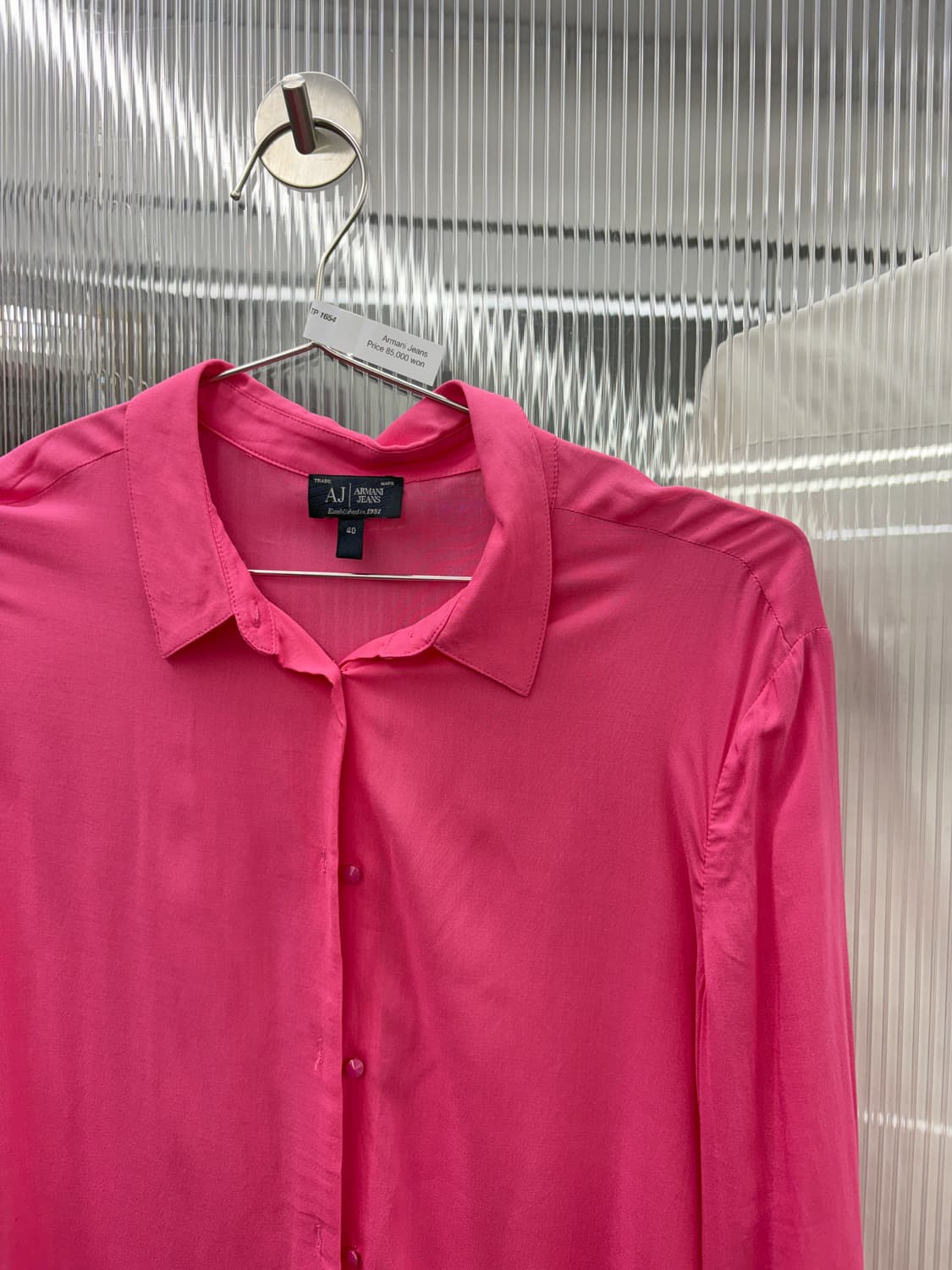 아르마니 진스 핑크 코튼 셔츠 상품이미지2
