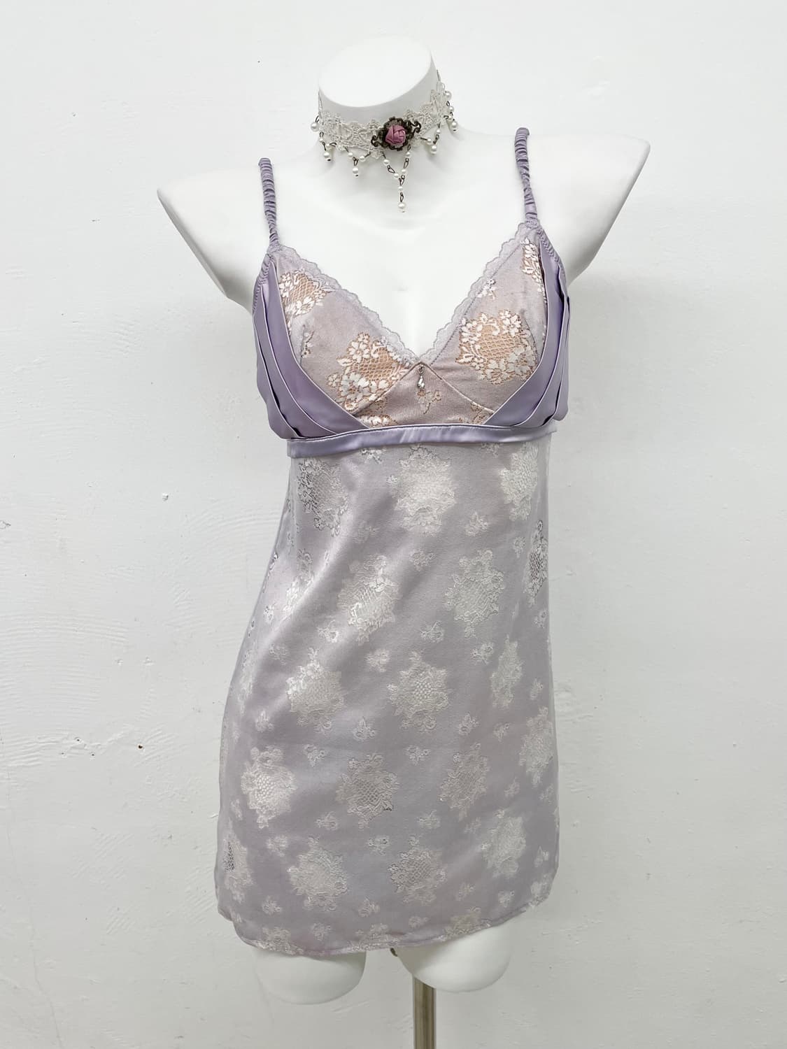 연보라 페어리 레이스 슬립 상품이미지1