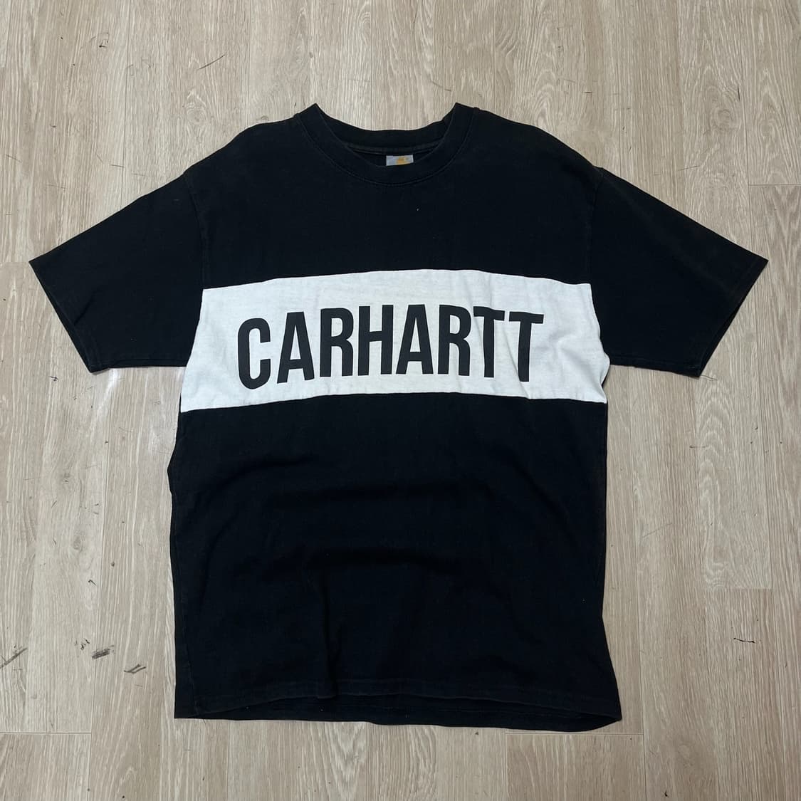 칼하트 빅로고 배색 반팔 티셔츠 [블랙] L/100 상품이미지1
