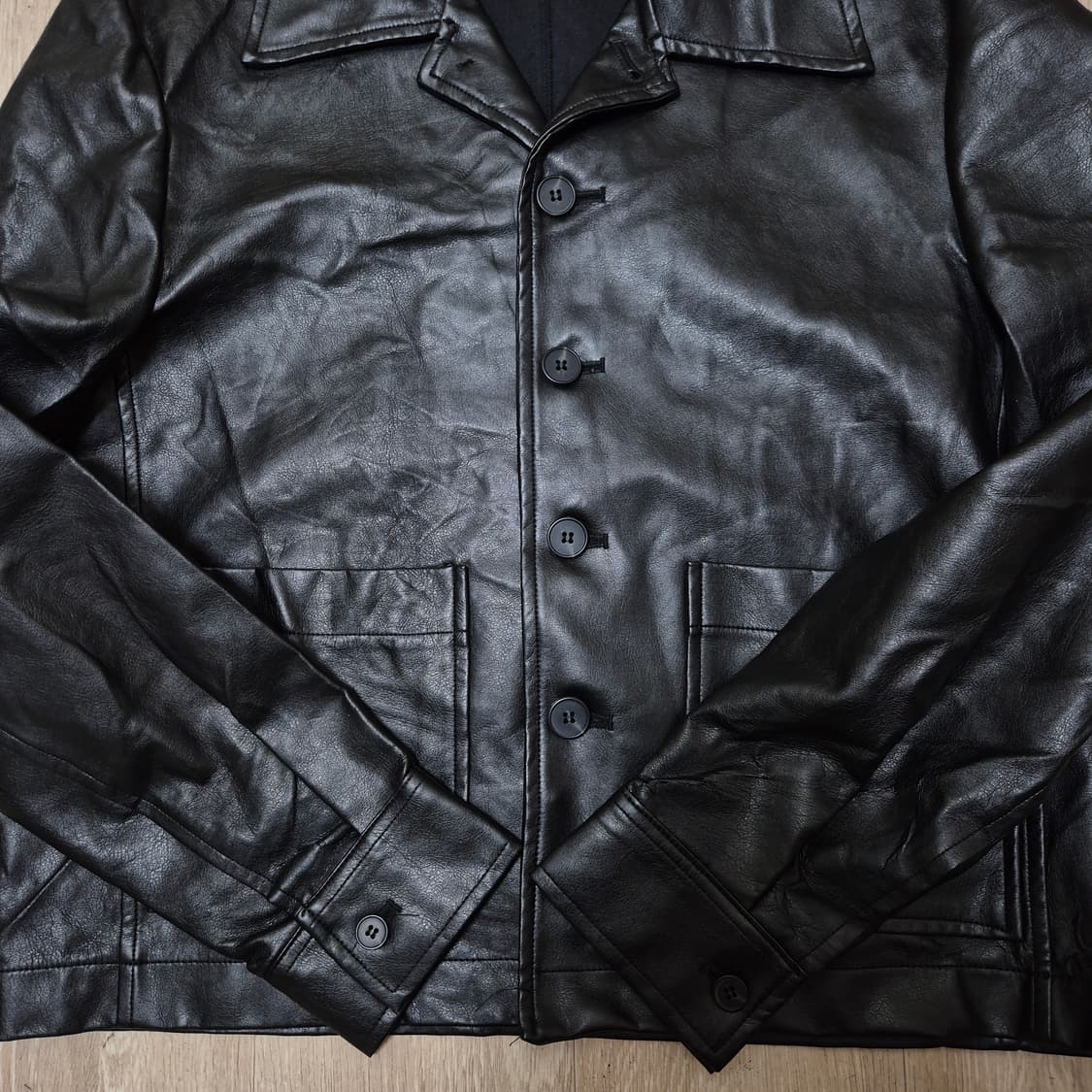 MUSUI 버튼 가죽자켓 F(FREE) 상품이미지3