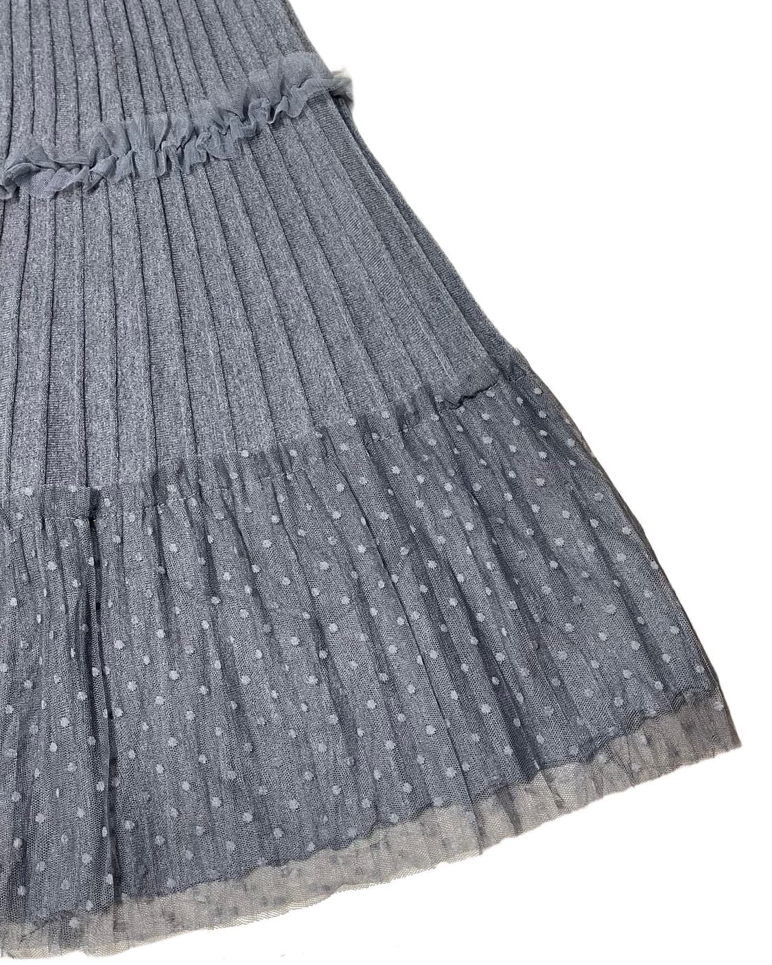 Knit pleats × Dotted mesh Skirt 상품이미지3
