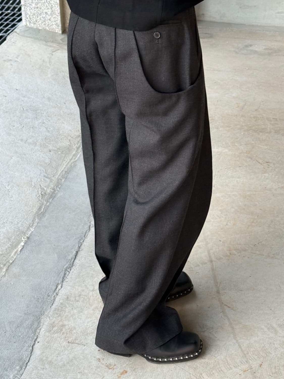 NVRFRGT S커브드 와이드 트라우저 상품이미지5