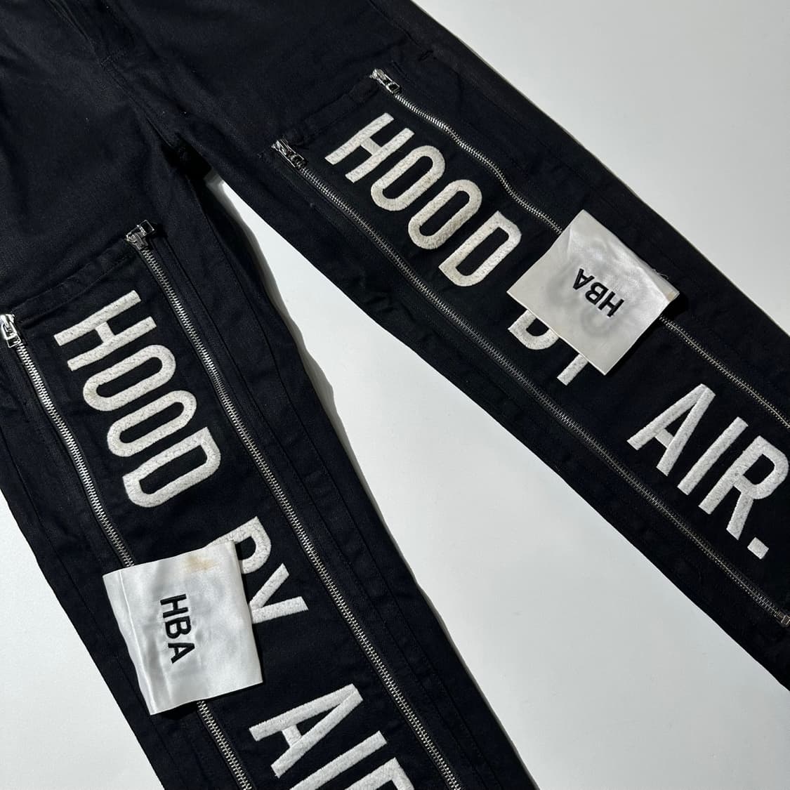 후드바이에어 HBA 시그니처 지퍼 배너 로고 데님 팬츠 상품이미지5