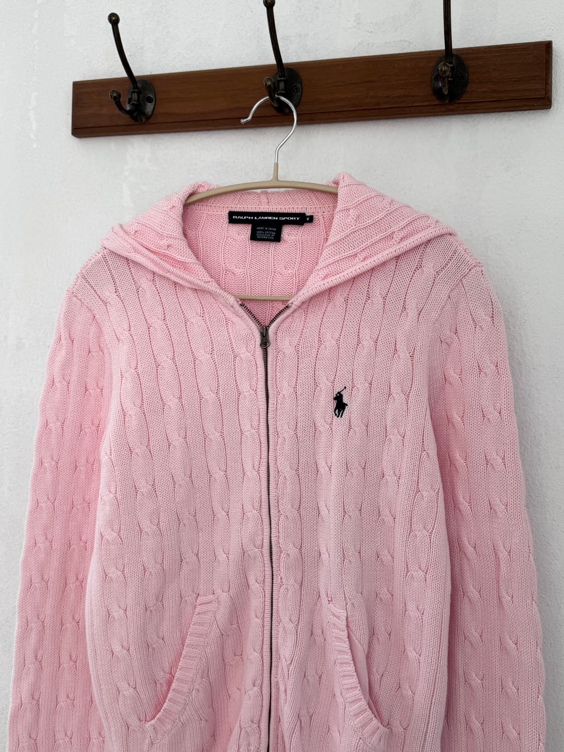 폴로 연핑크 후드집업 상품이미지1