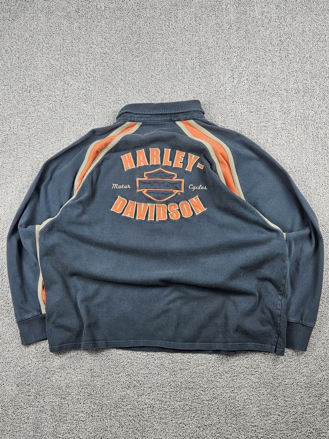 할리데이비슨 자수로고 래글런 럭비 티셔츠 ( 2XL ) / 10243 상품이미지1