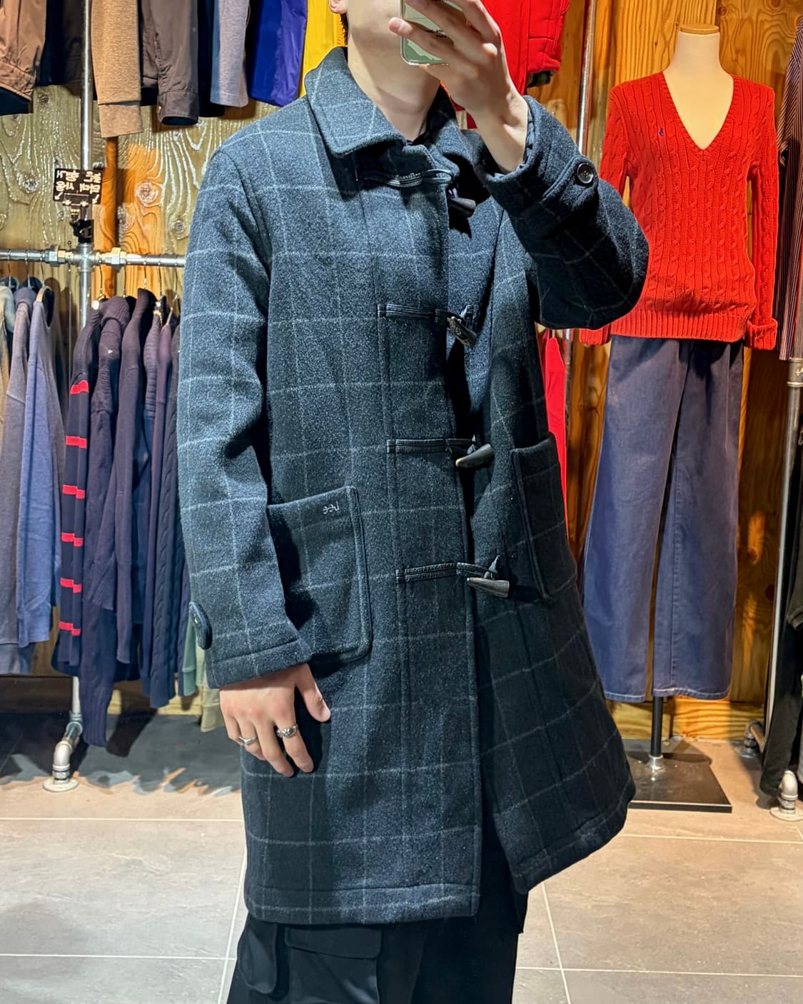 L Lee 리 1889 오리지널 체크패턴 더플코트 상품이미지1