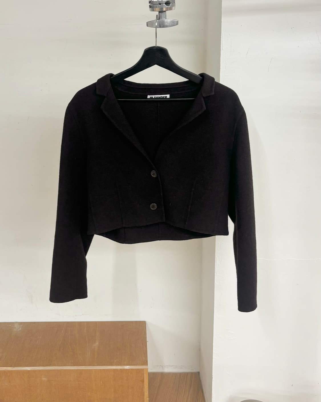 질 샌더 딥 브라운 캐시미어 크롭 자켓 상품이미지1