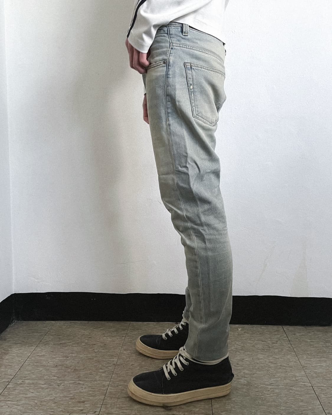 R13 알써틴 오일워시드 슬림 스트레이트 데님 상품이미지4