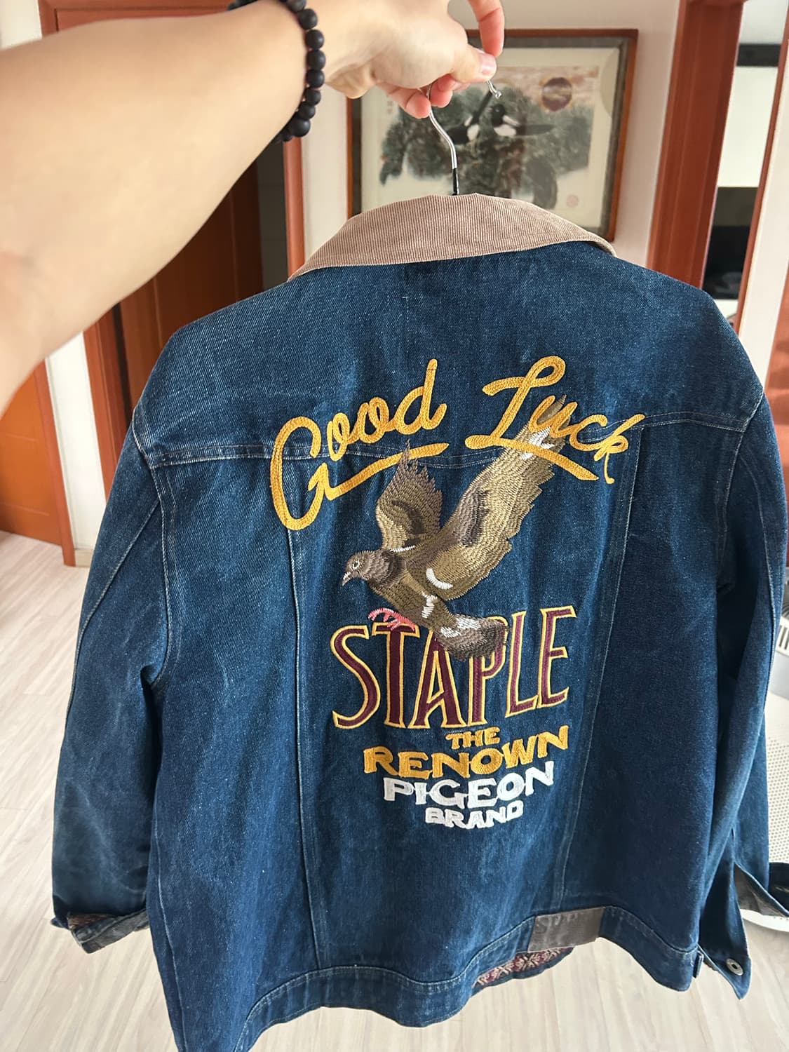 스테이플 진청 카라코듀로이 디테일 데님 집업 상품이미지3