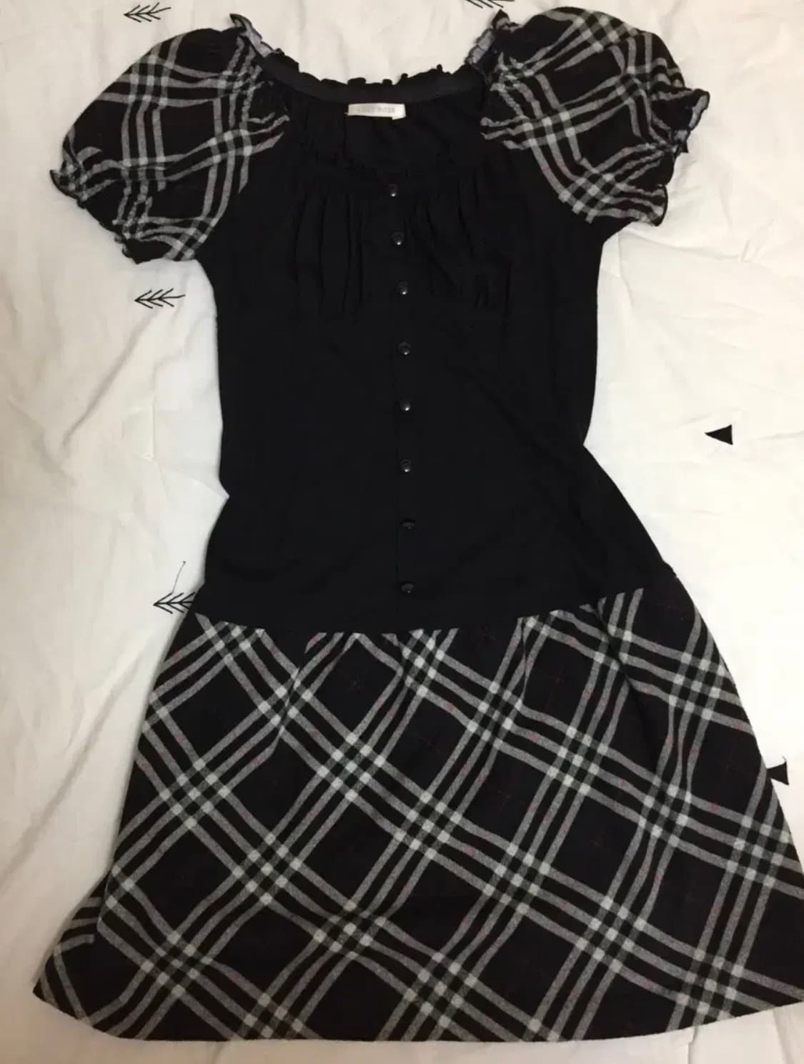 모리걸 하구미 체크 원피스 상품이미지2