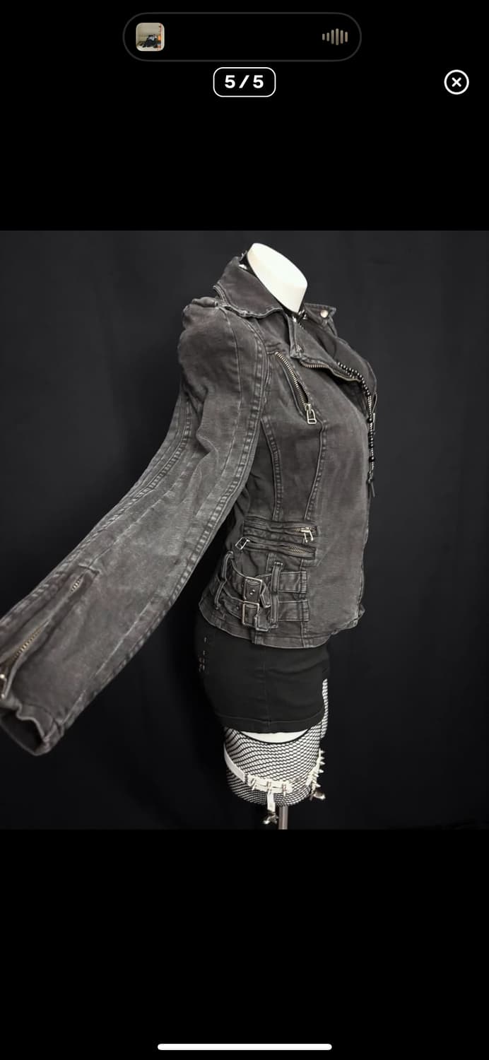 아케호무 666 빈티지 긱시크 펑크 흑청자켓 상품이미지4