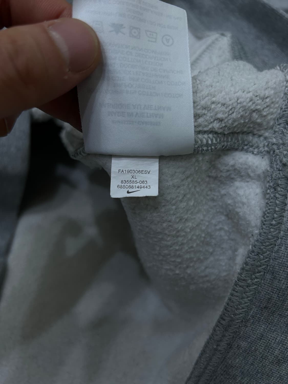 [XL]나이키 스우시 후드/그레이/기모 상품이미지7