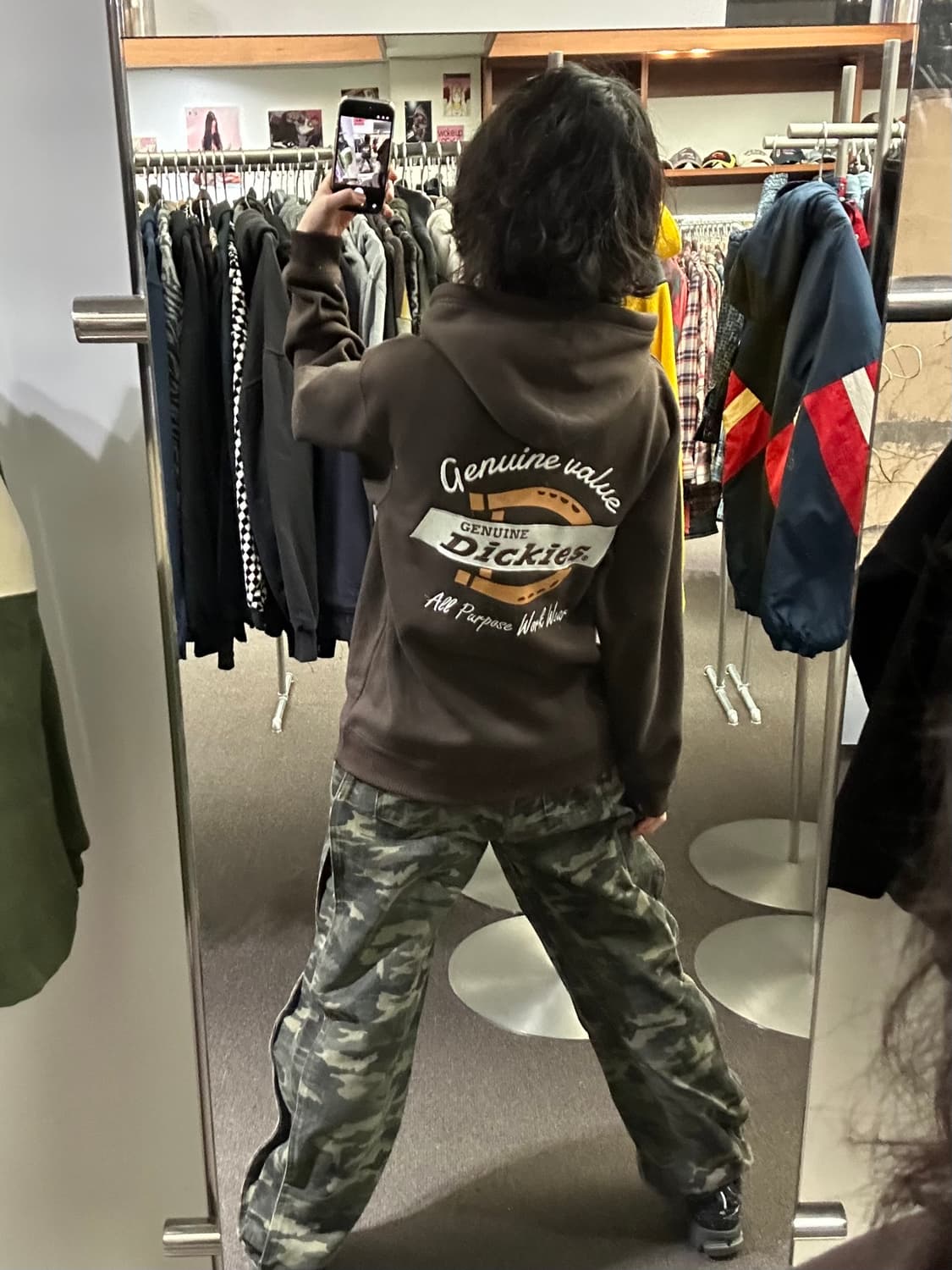 L)디키즈 빈티지 클래식 브라운 플리스 후디 상품이미지2