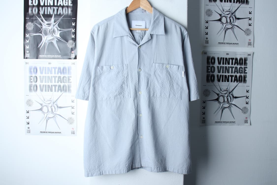 (L-XL) 커버낫 반팔 카라 티셔츠 셔츠 남방 연블루 무지-H30645 상품이미지2