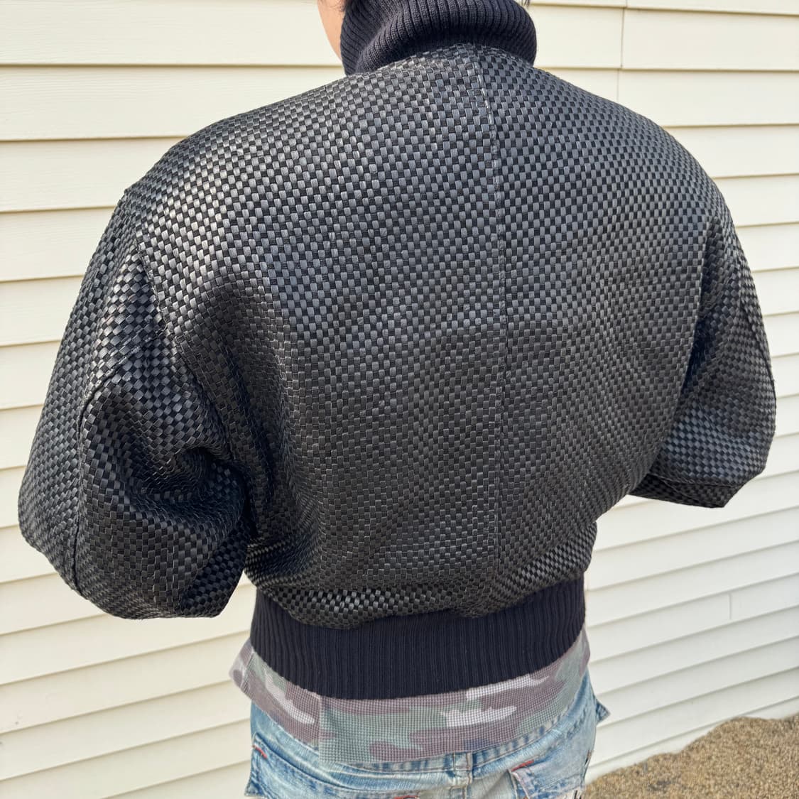 [M~L] Bill Kaiserman 인트레치아토 레더 봄버 자켓 상품이미지6