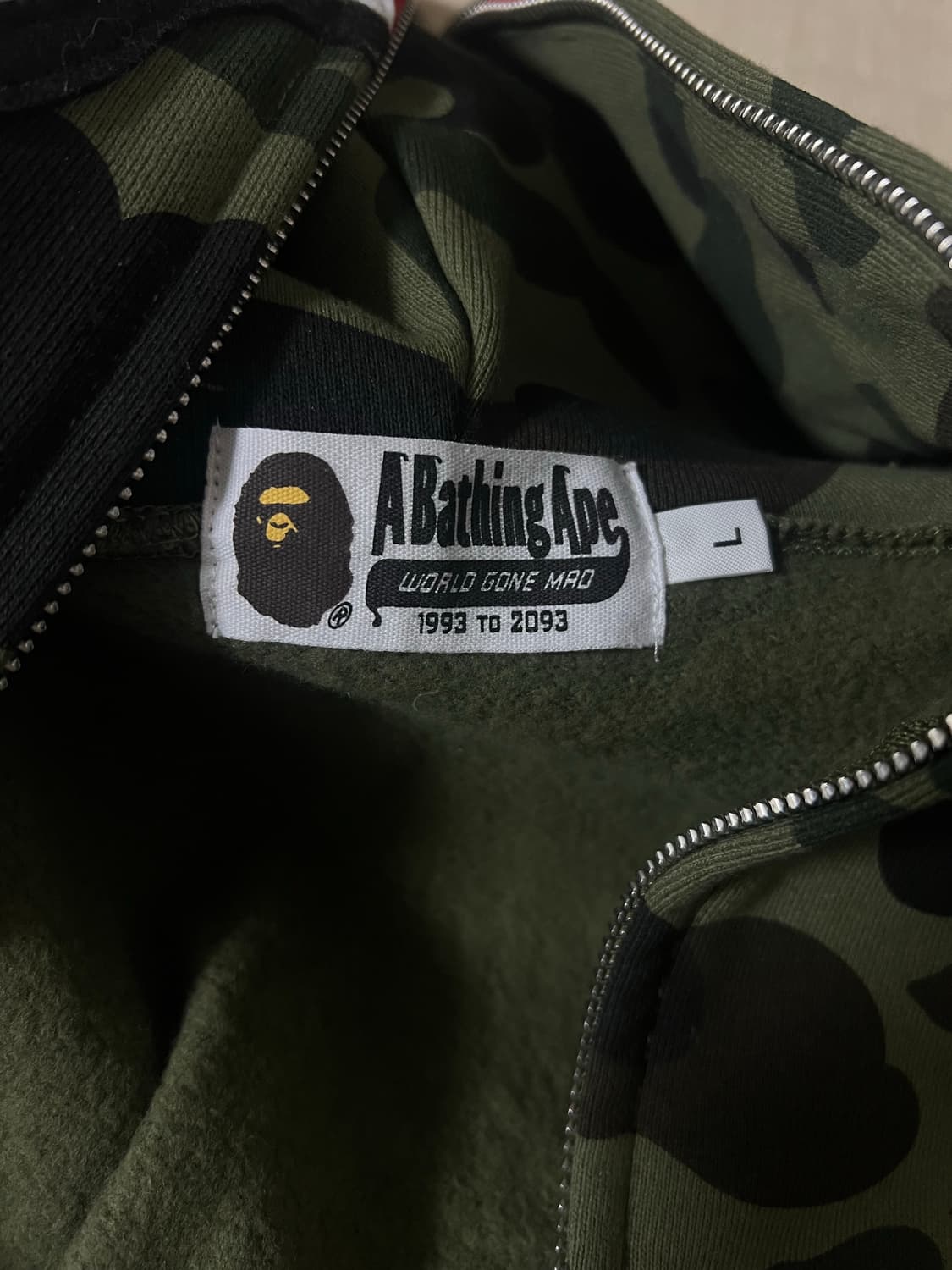 베이프 녹계 후드집업 / L 상품이미지5