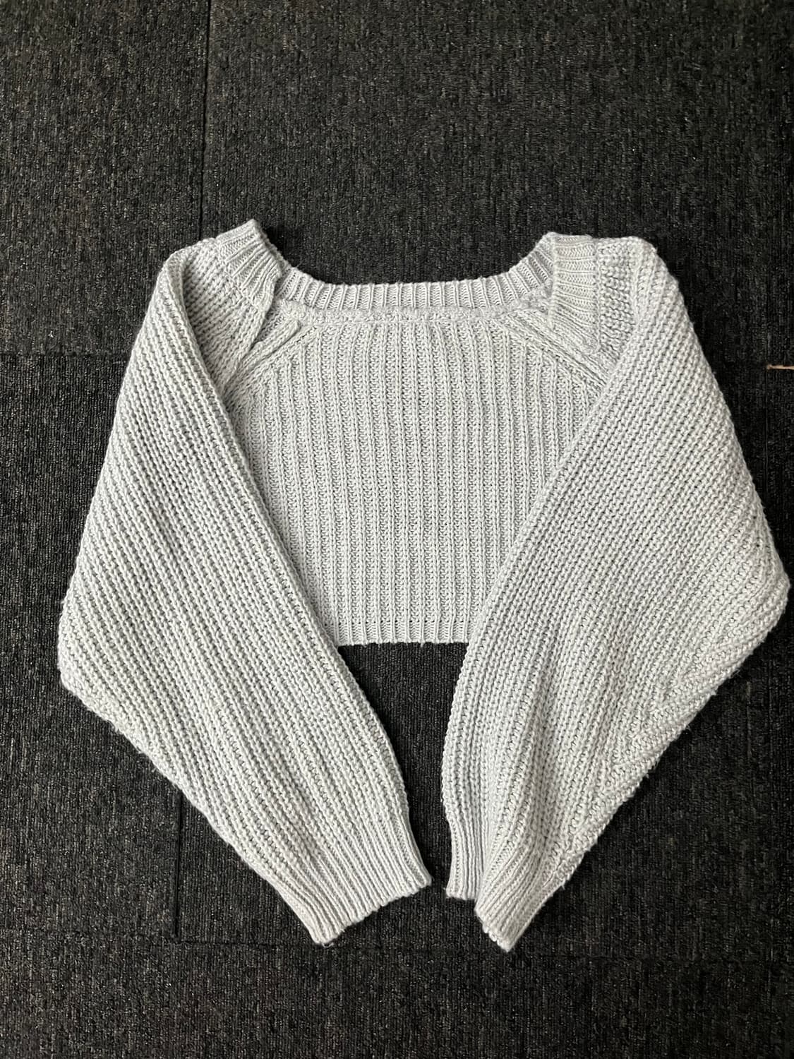 회색 니트 봄 크롭 볼레로 상품이미지1