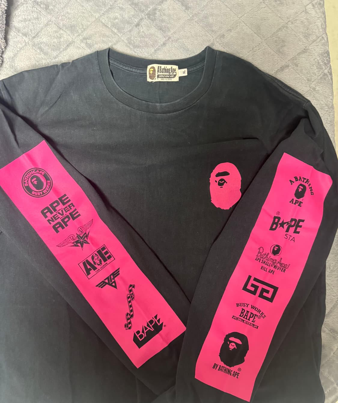 베이프 네온 멀티로고 롱슬리브(XL) 상품이미지2