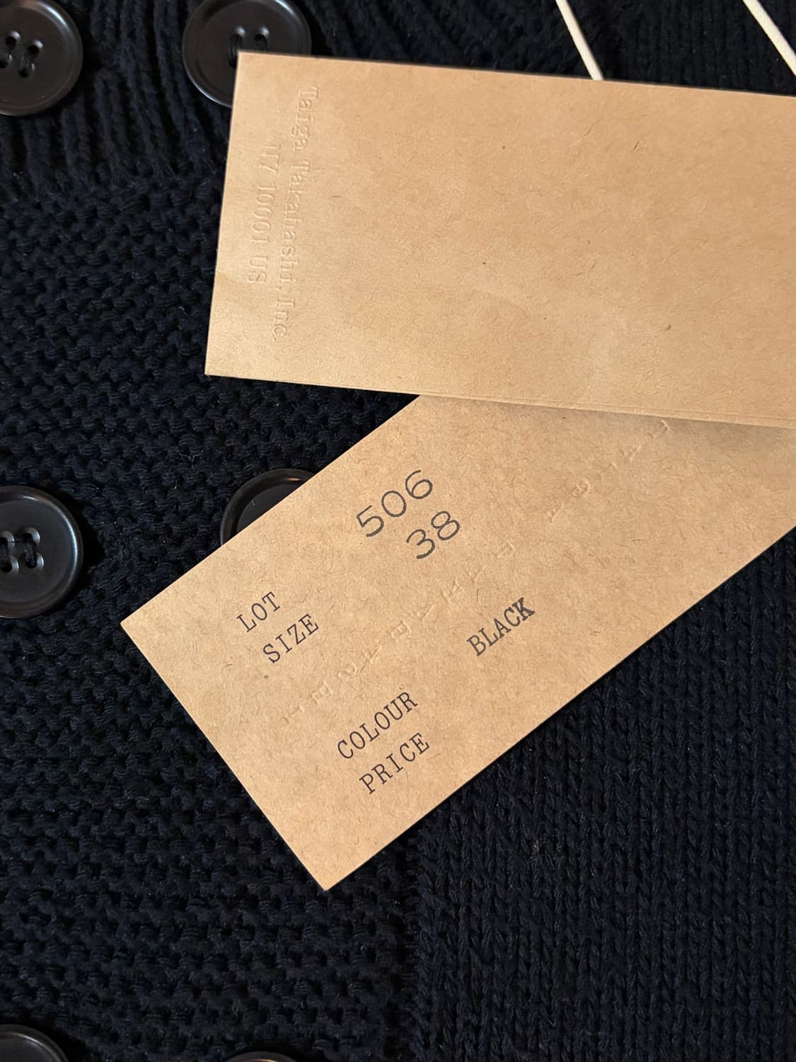 타이가 타카하시 LOT506 가디건 블랙 38 상품이미지4