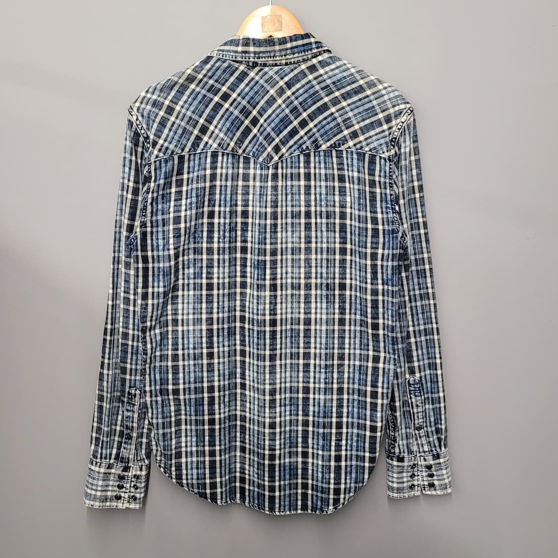 Gap 갭 슬림핏 체크셔츠 블루 상품이미지2