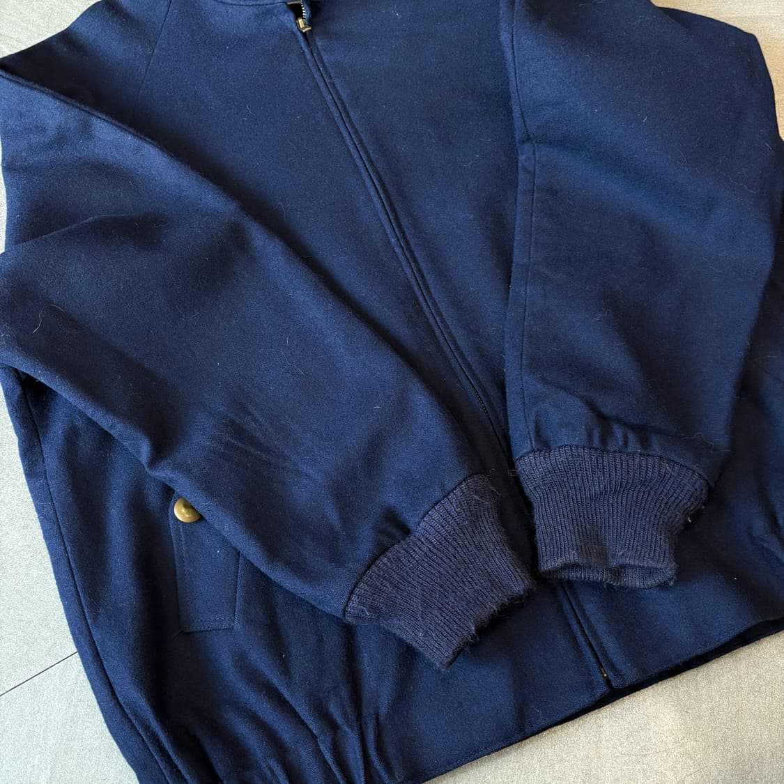 90s Pendleton 90년대 미국 생산 펜들턴 네이비 울 블루종 자 상품이미지8