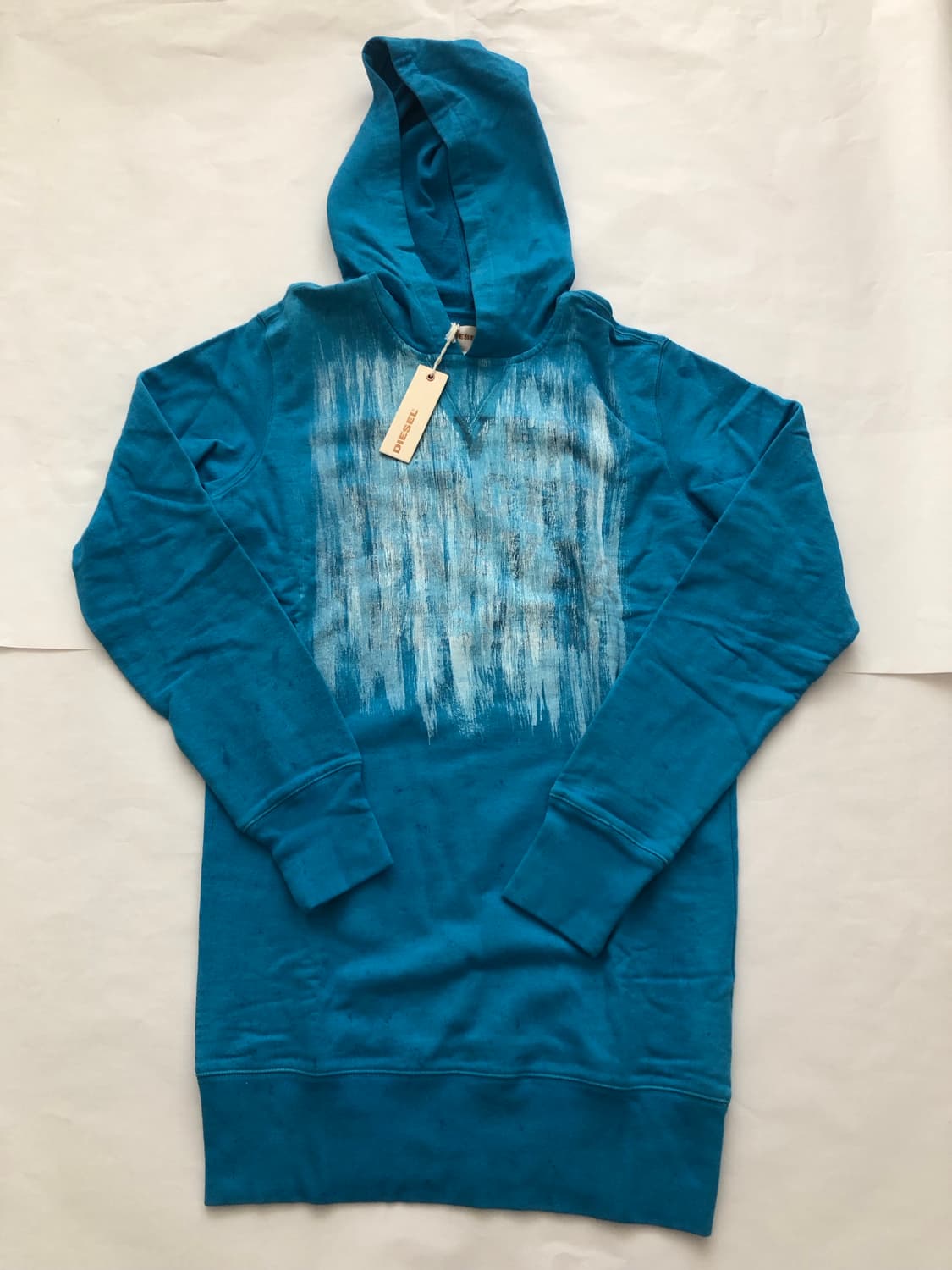 디젤(DIESEL) 페인트 가공 롱 후드티 상품이미지1