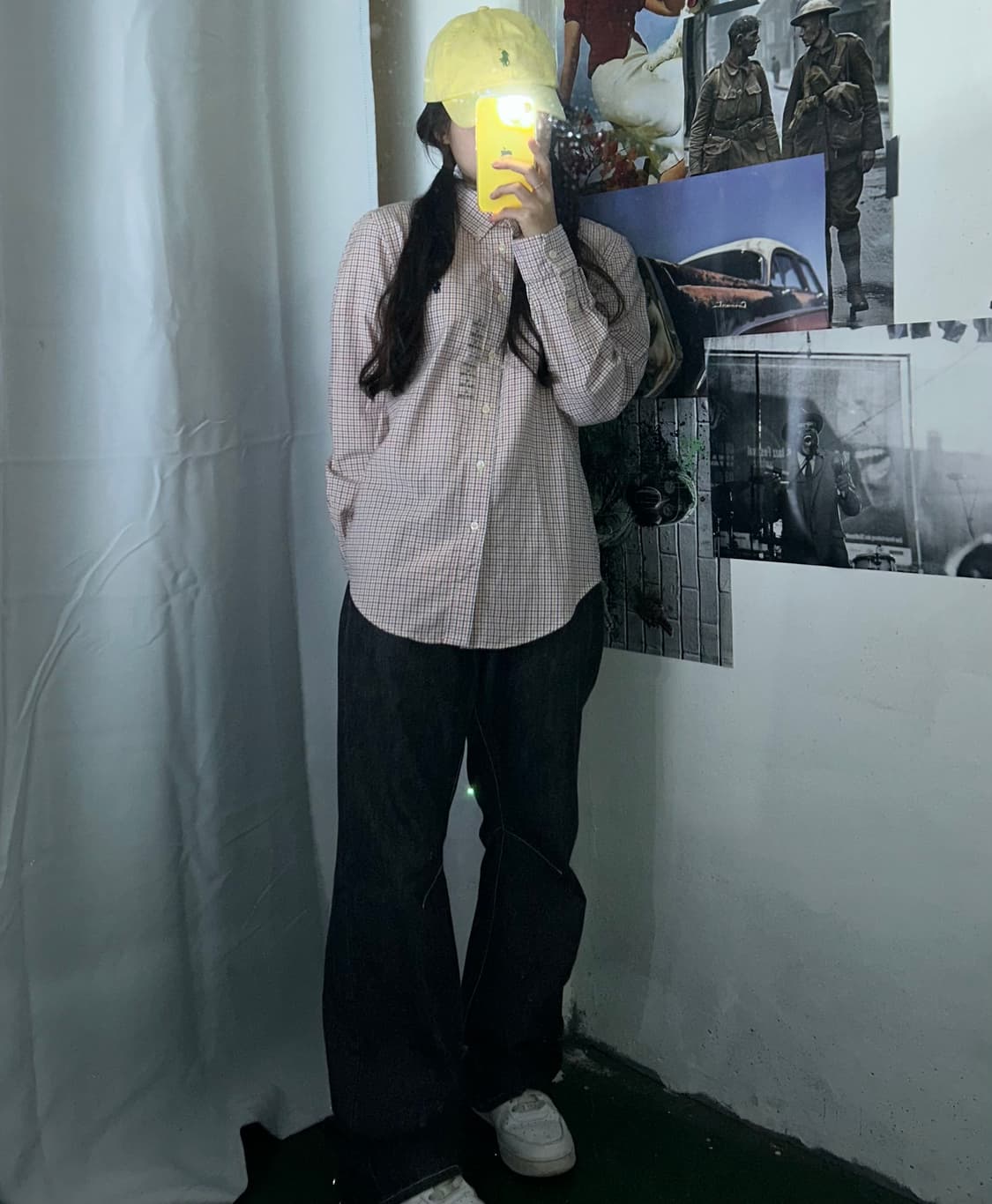 폴로 신형 오렌지 체크 셔츠 M 데드 스탁 상품이미지2