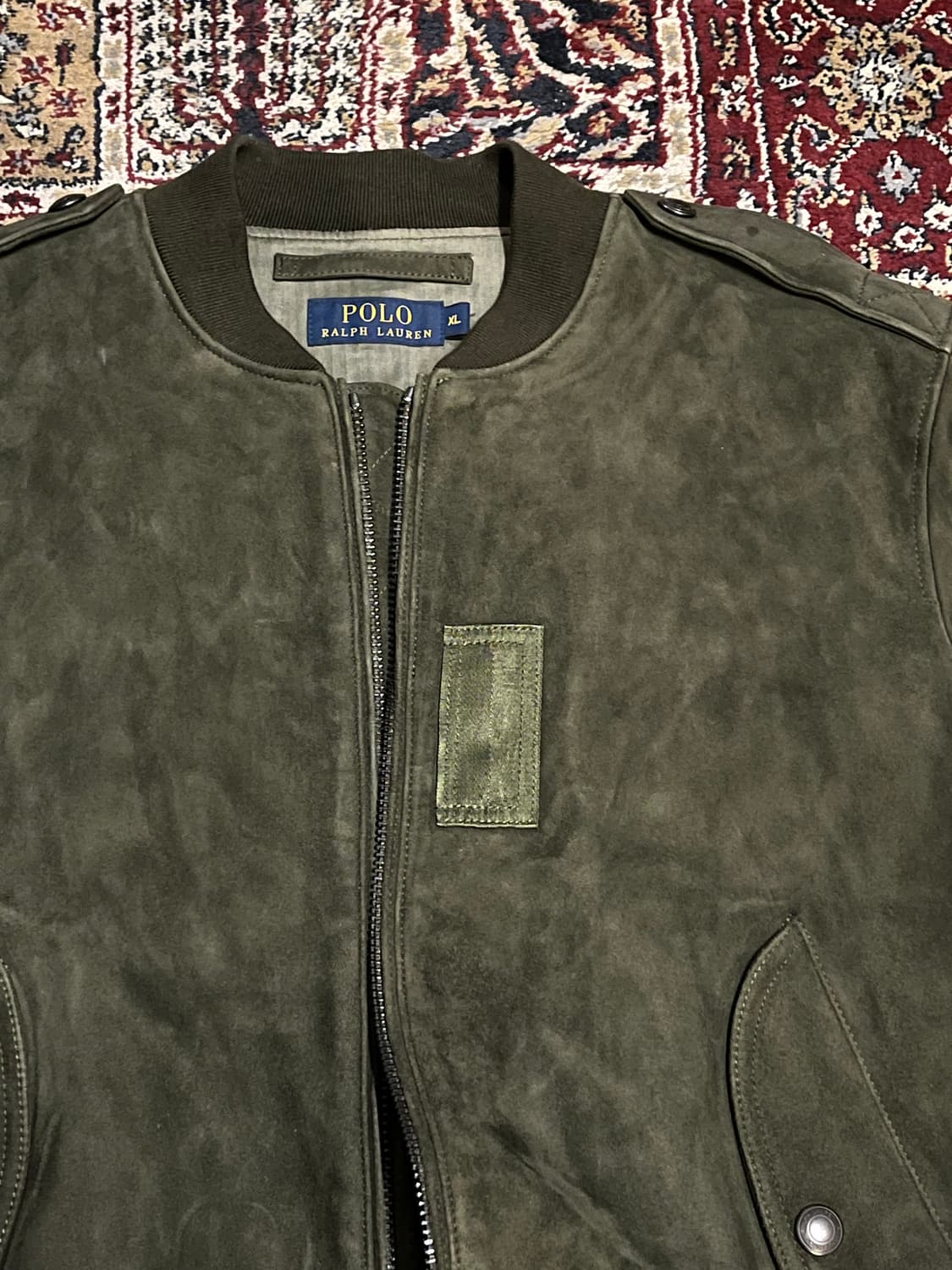 폴로 랄프로렌 스웨이드 봄버 자켓 올리브 상품이미지3