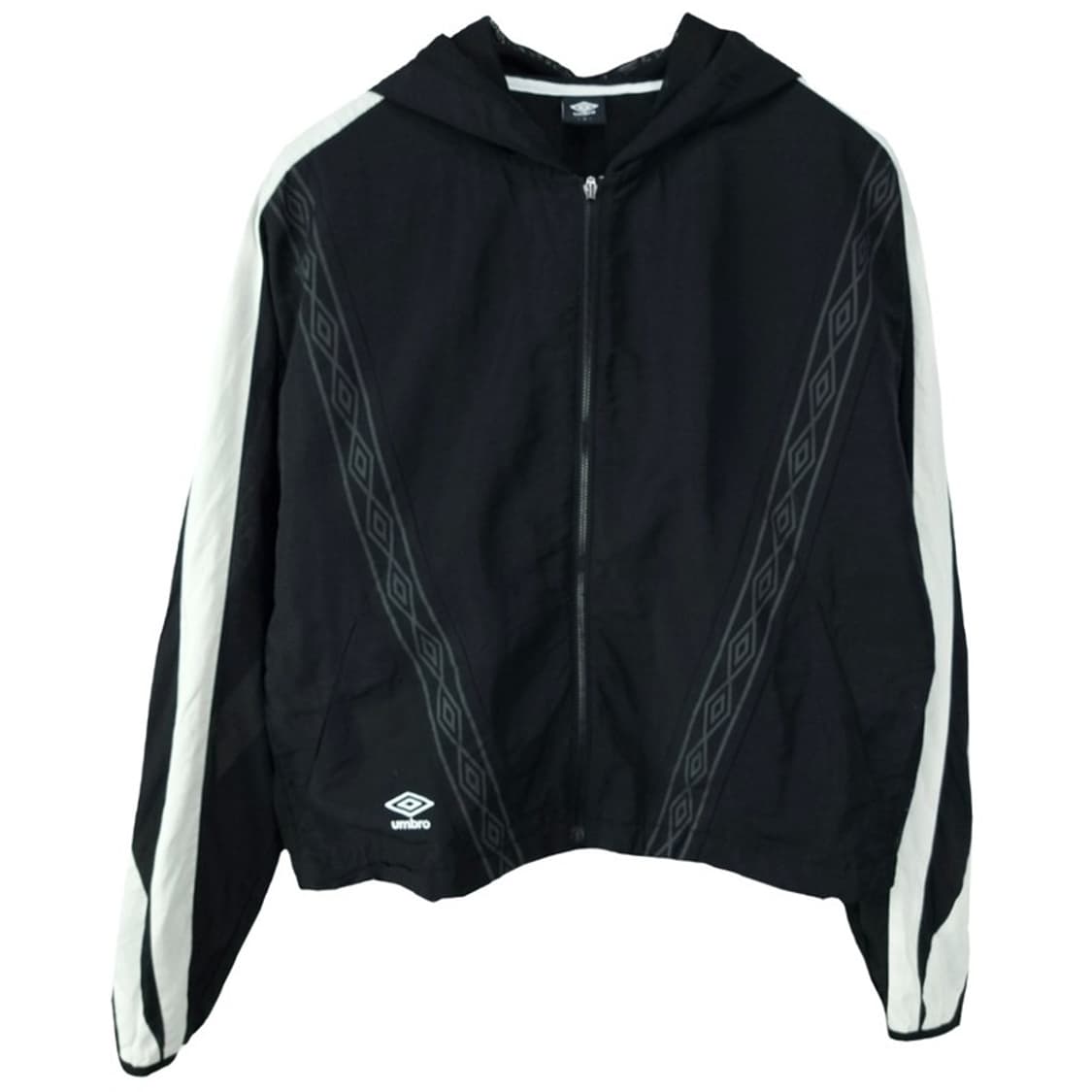 [엄브로] 오버핏 크롭 후드 바람막이 자켓 블랙 M19619 상품이미지2