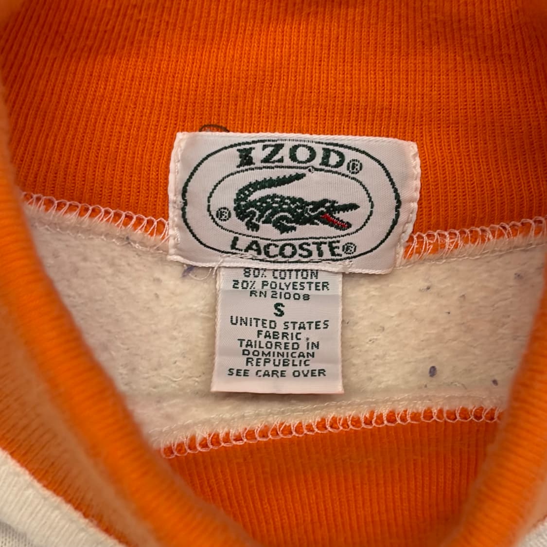 90s 미국 빈티지 라코스테 배색 더틀넥 목폴라 맨투맨 상품이미지6