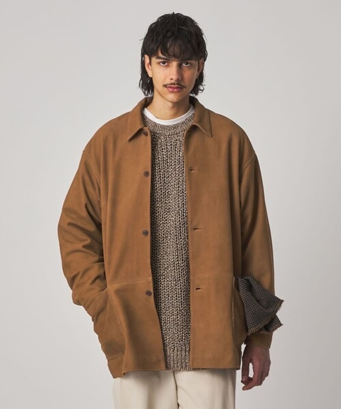 25FW 스티브알란 고트 스웨이드 레더 커버올 자켓 S 상품이미지6