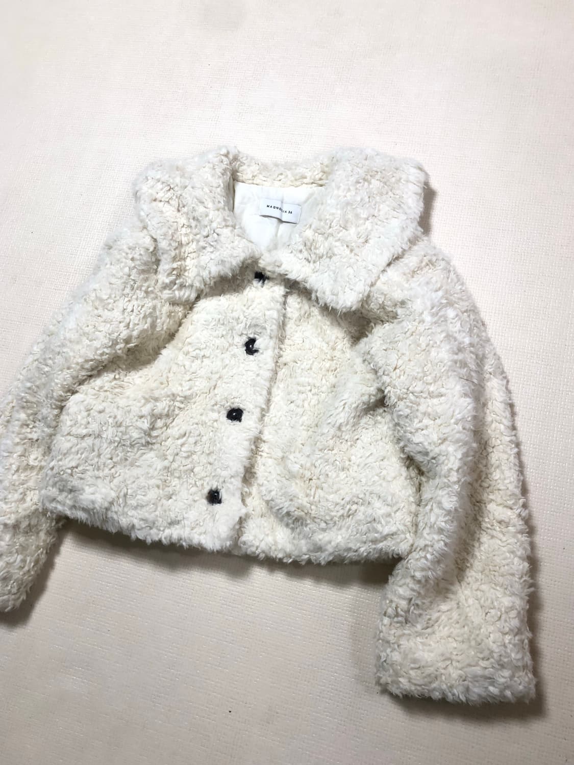 빈티지 아이보리 퍼 크롭 자켓 상품이미지6