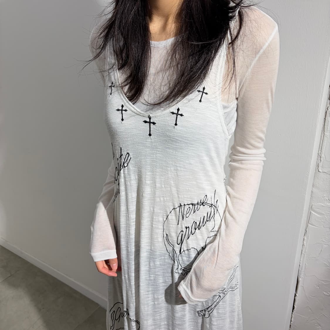 GHOST of HARLEM 해골 스컬 펑크 나시 원피스 상품이미지3