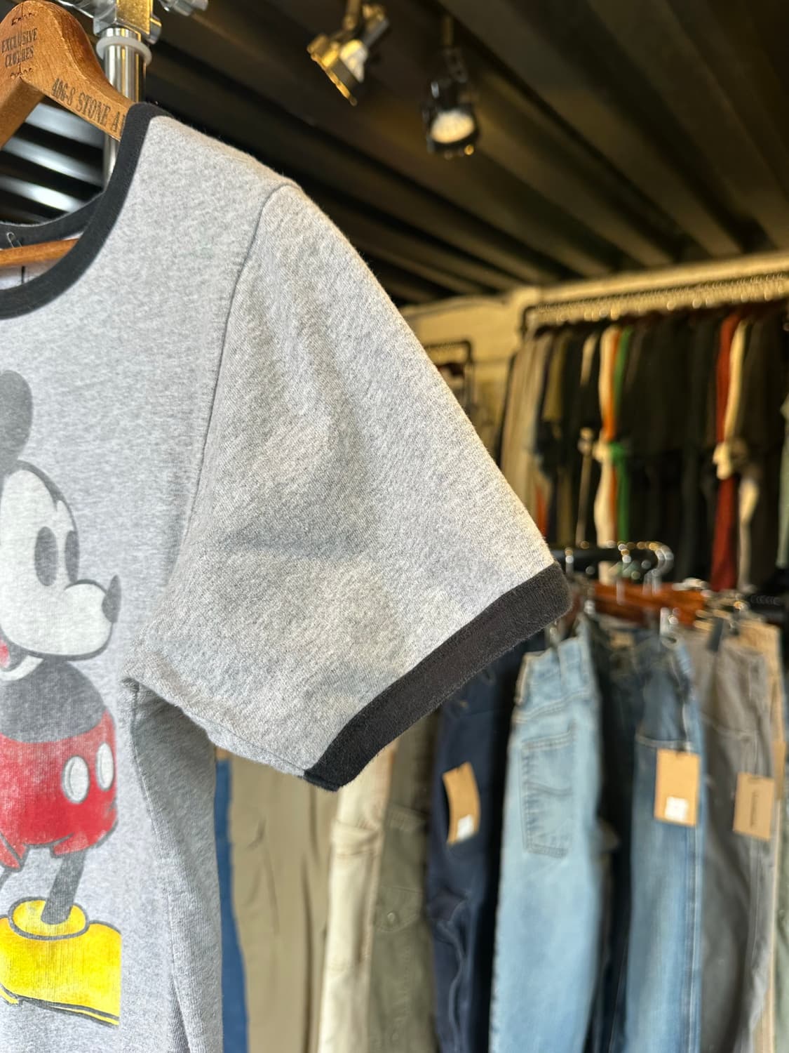 디즈니 미키마우스 프린팅 링거 티셔츠 상품이미지4