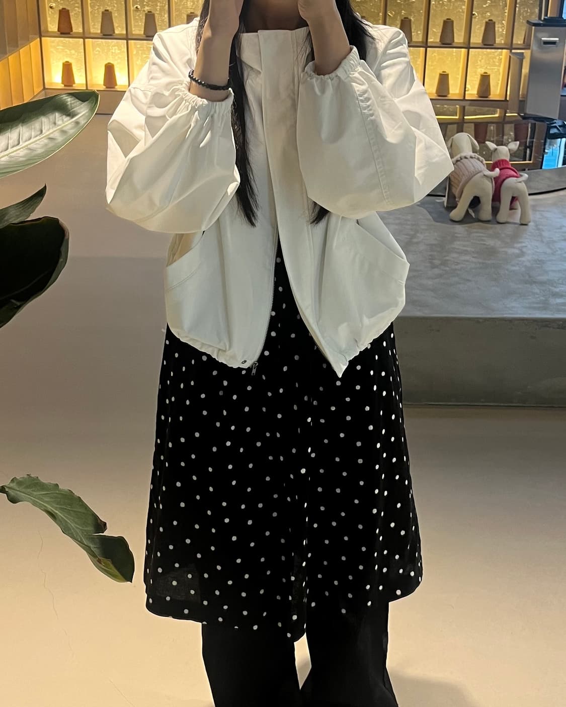 tlchouse 빈티지 도트 원피스&바람막이 세트 상품이미지2