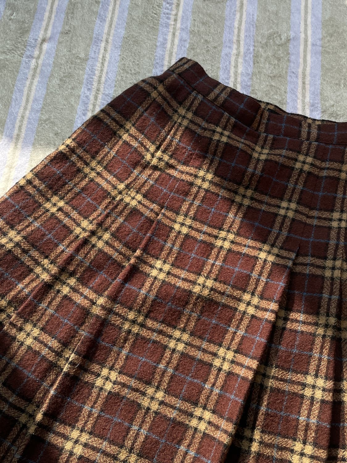 일본 빈티지 체크 스커트 브라운 상품이미지6
