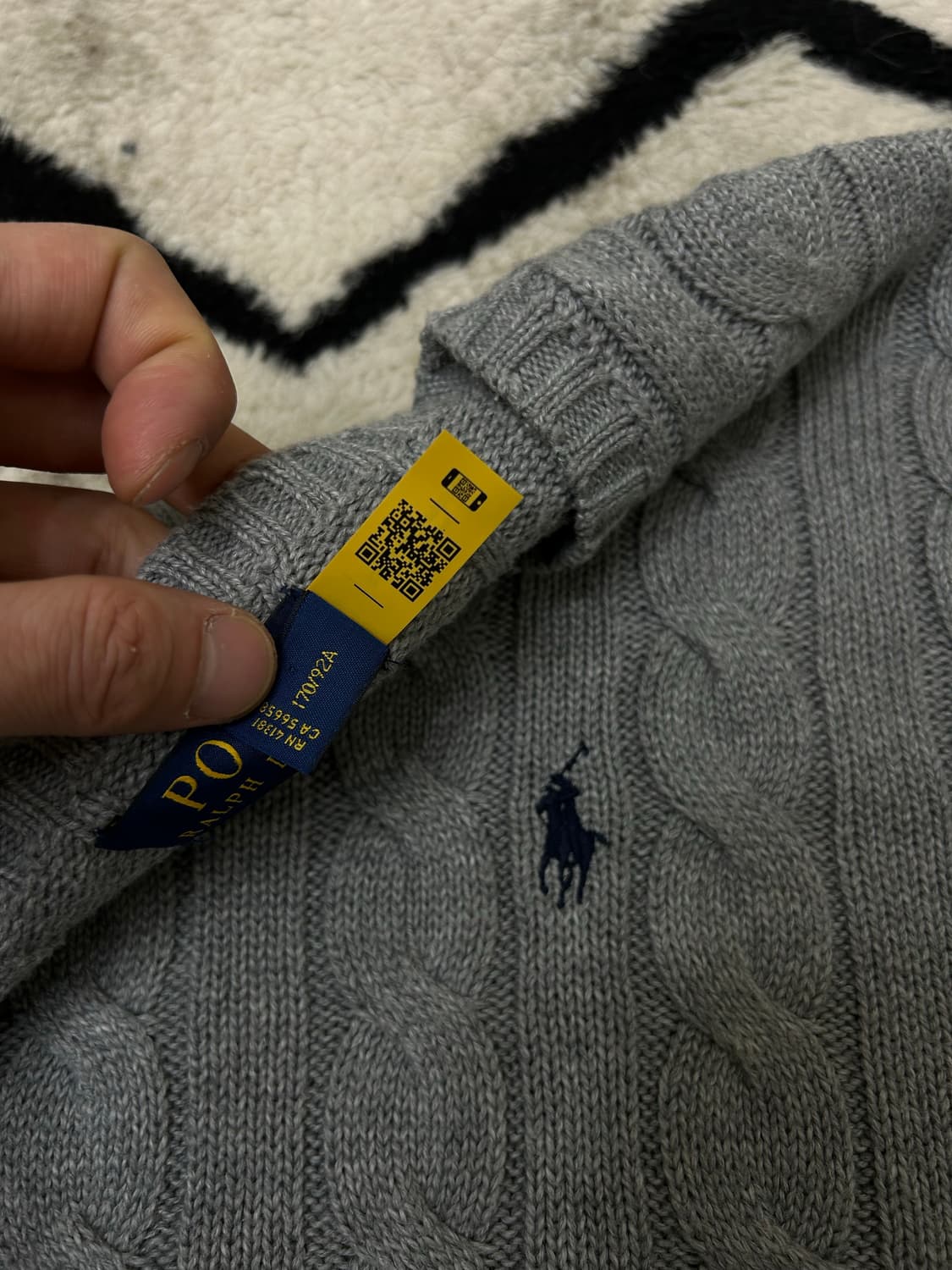 [실측L]폴로랄프로렌 라운드 케이블 니트/그레이 상품이미지7
