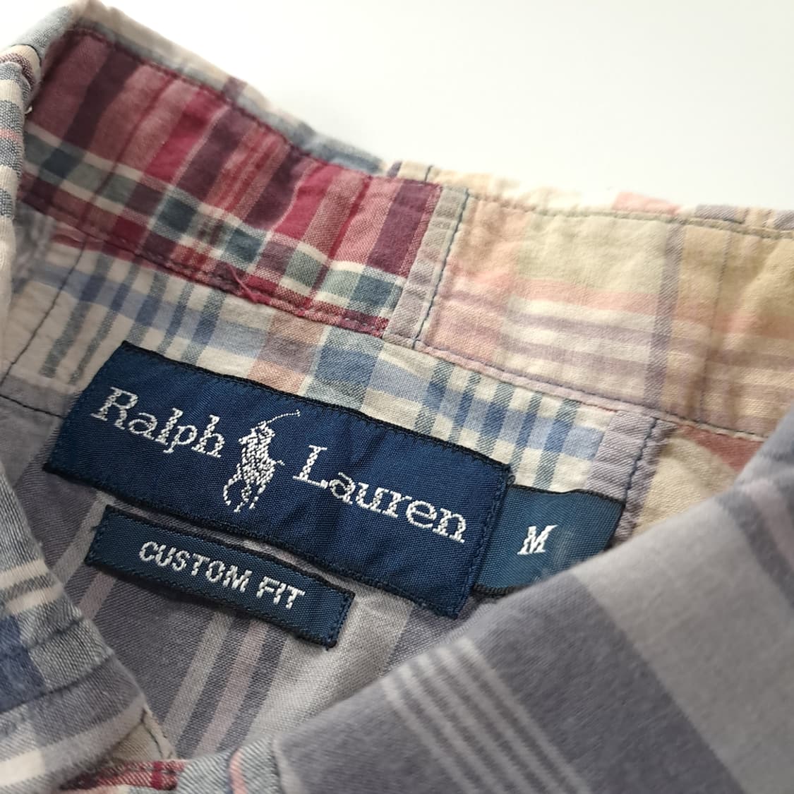 CK212 M 폴로 00s 패치워크 마드라스체크 반팔 셔츠 남방 상품이미지3