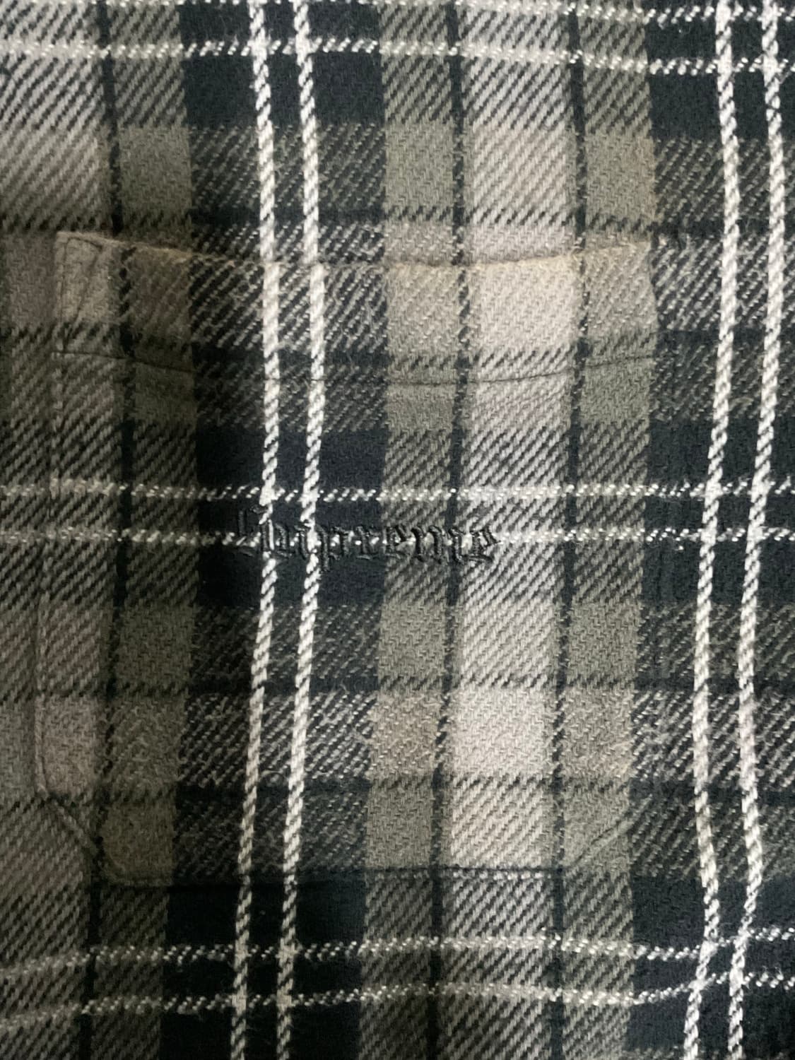 슈프림 타탄 플란넬 후드 셔츠 블랙 L 상품이미지4