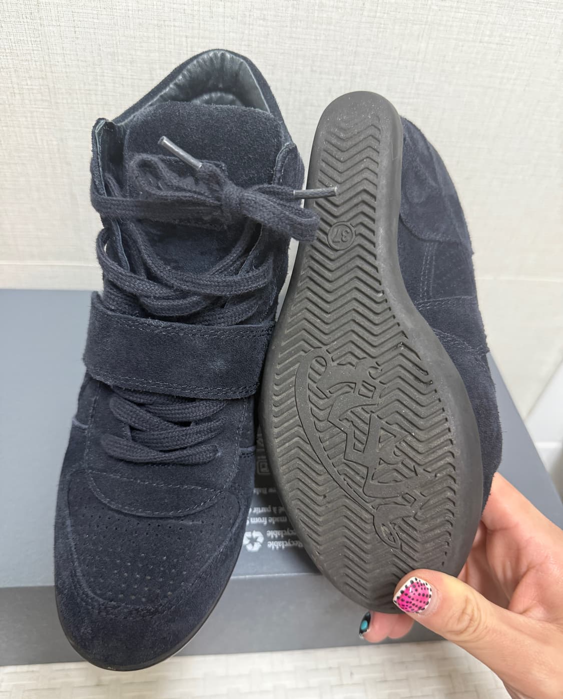 Ash bowie suede navy 웨지힐 상품이미지5