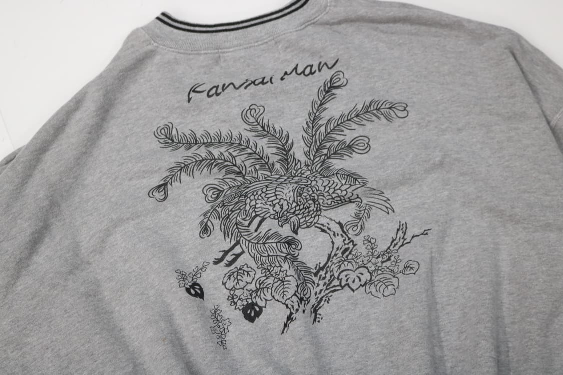 KANSAI MAN 칸사이맨 빈티지 백로고 그래픽 V넥 스웨트셔츠 (L) 상품이미지3